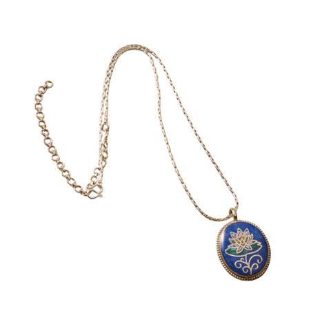 Lotus Mosaic Pendant Necklace