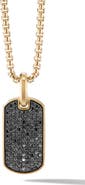 David Yurman Men's Chevron Tag in 18K Yellow Gold with Pavé Diamonds, 27mm