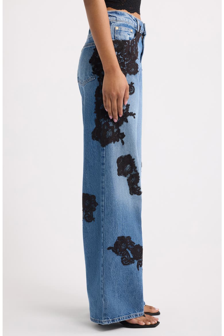 Bambie Lace Appliqué Jeans, Alternate, color, HEIRLOOM INDIGO
