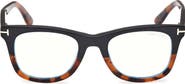 TOM FORD 50mm Square Blue Light Blocking Optical Glasses