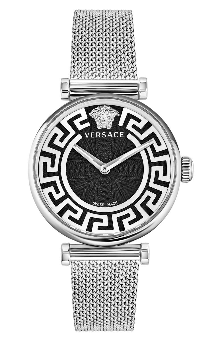 Versace Two-Hand Quartz Mesh Strap Watch, 35mm, Main, color,