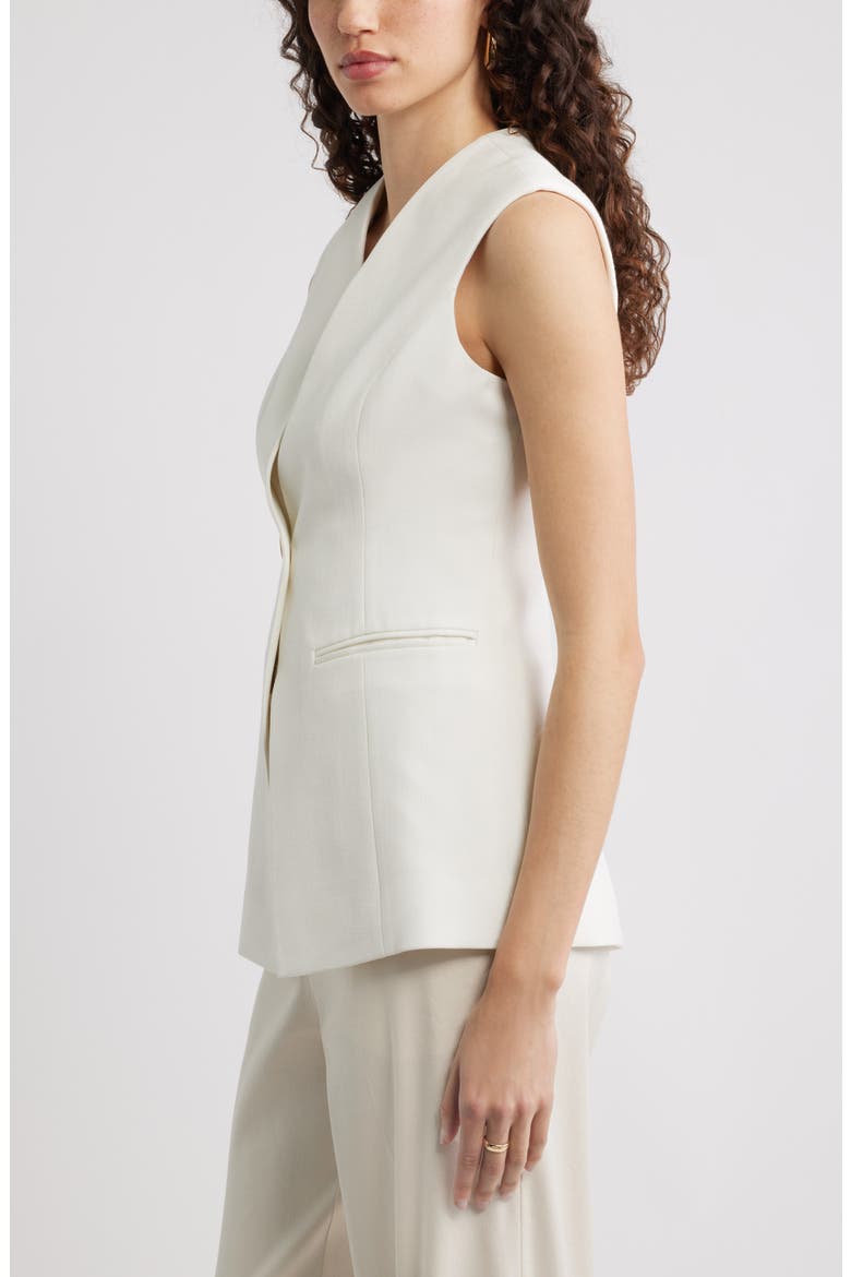 Textured One-Button Vest, Alternate, color, IVORY TOFU