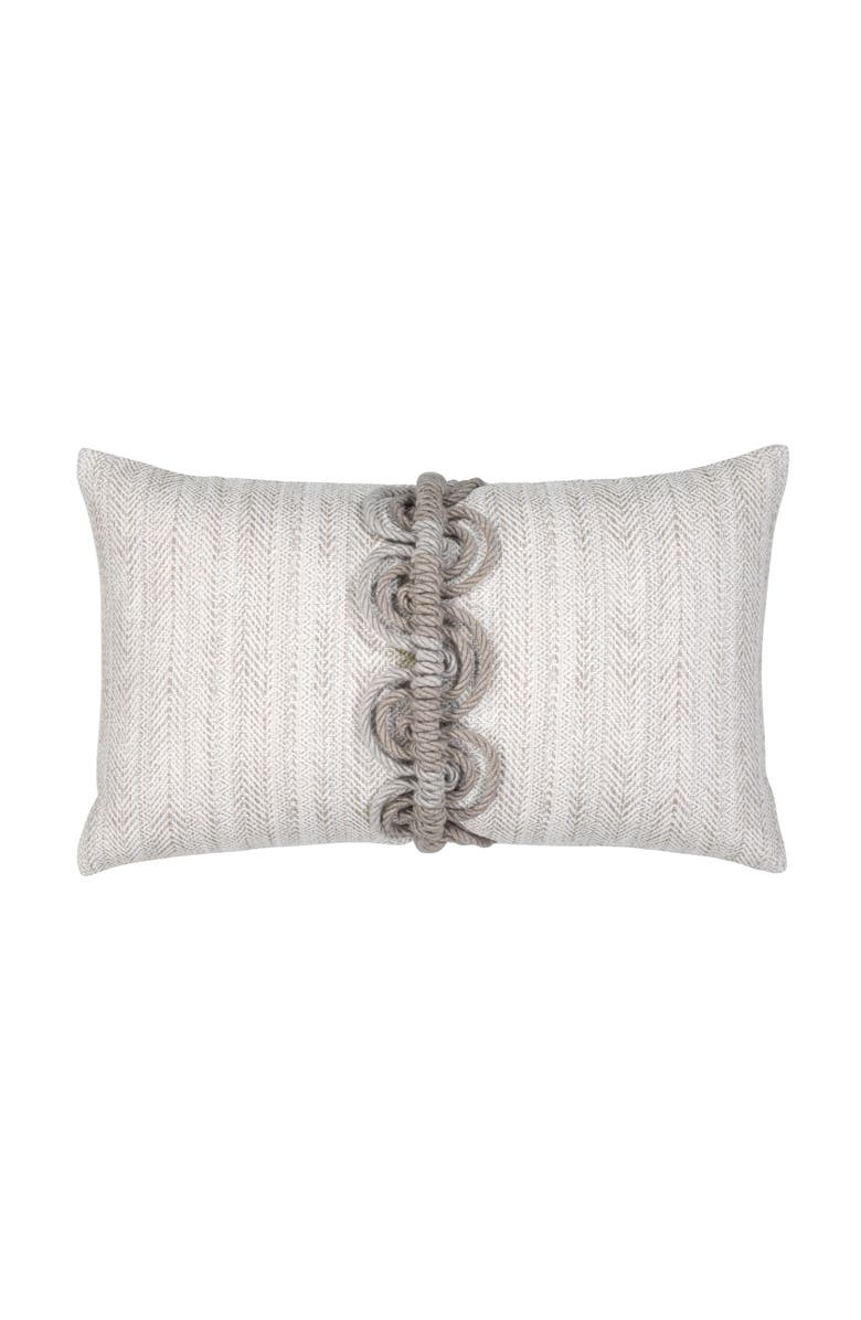 Elaine Smith Dressage Pebble Hand Macrame Indoor & Outdoor Woven Accent Pillow, Main, color, Pebble