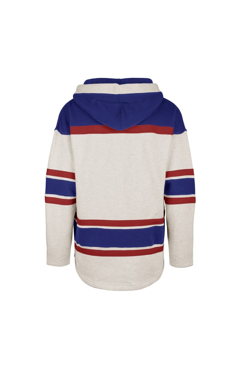 '47 Men's '47 Oatmeal New York Rangers Rockaway Lace-Up Pullover Hoodie, Alternate, color, 