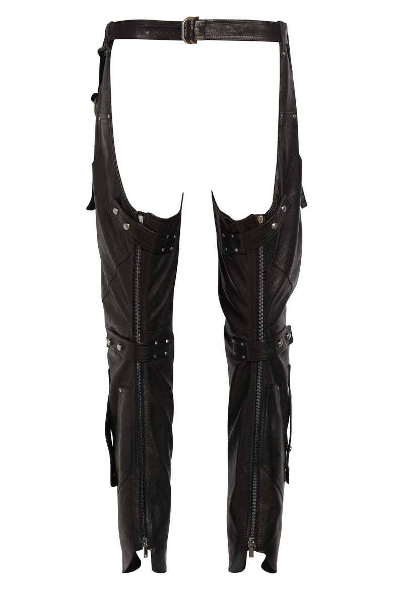 Leo Prothmann Leather Chaps, Alternate, color, BLACK