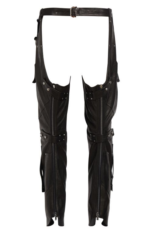 Rick Owens Leo Prothmann Leather Chaps In Animal Print