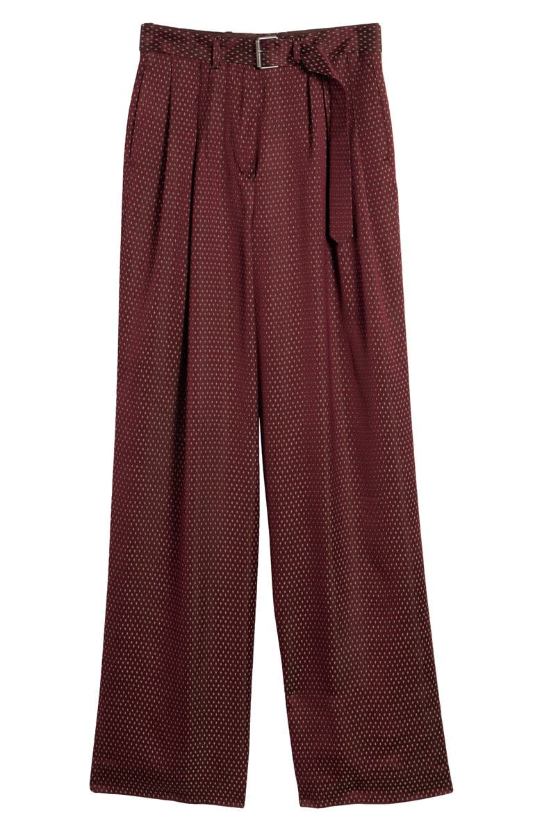 Dries Van Noten Peaches Belted Wide Leg Pants, Alternate, color, Burgundy