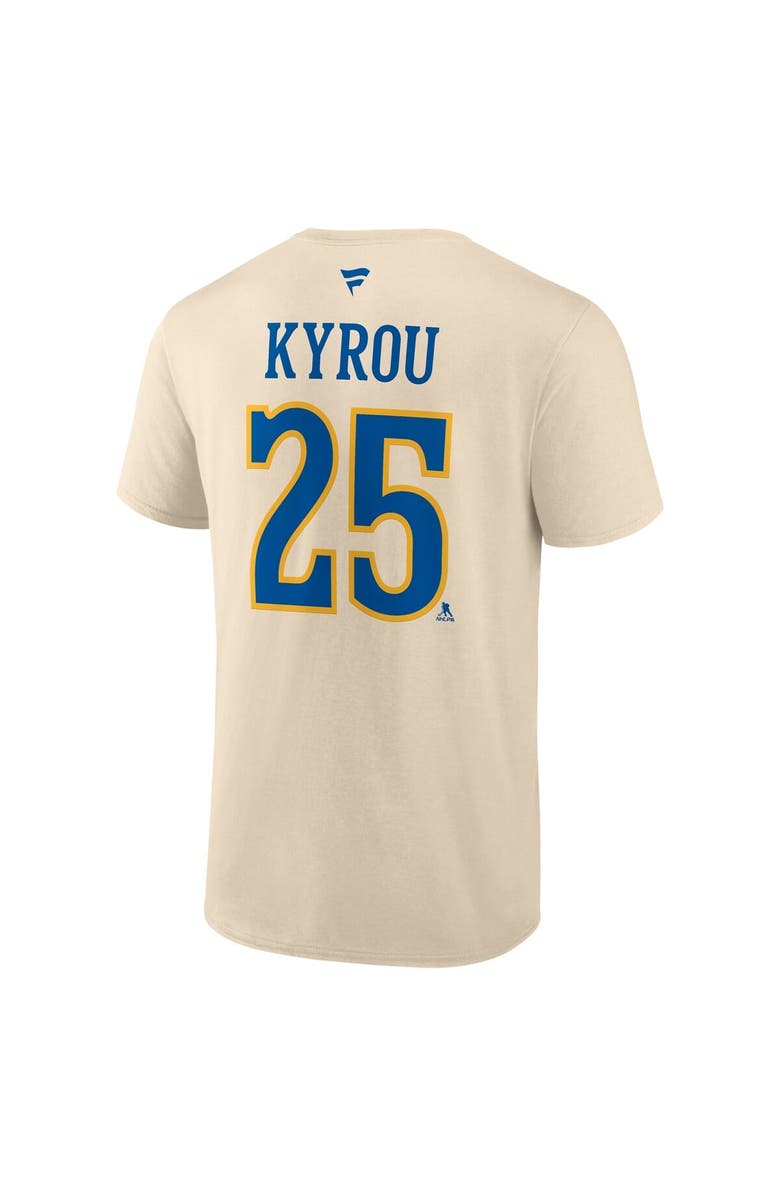 FANATICS Men's Fanatics Jordan Kyrou Cream St. Louis Blues 2025 NHL Winter Classic Authentic Stack Name & Number T-Shirt, Alternate, color, 