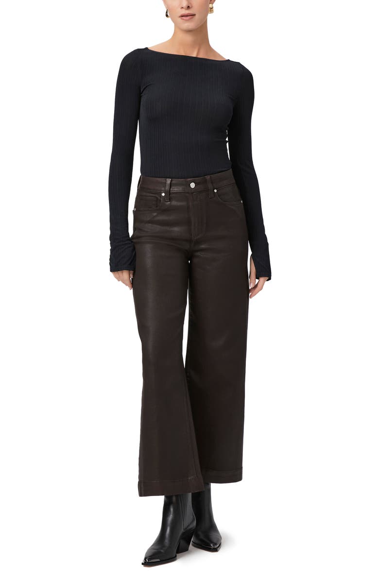 PAIGE Anessa Coated Wide Leg Ankle Jeans, Alternate, color, Chicory Coffee