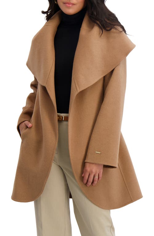 Tahari Marilyn Wool Blend Coat In Brown