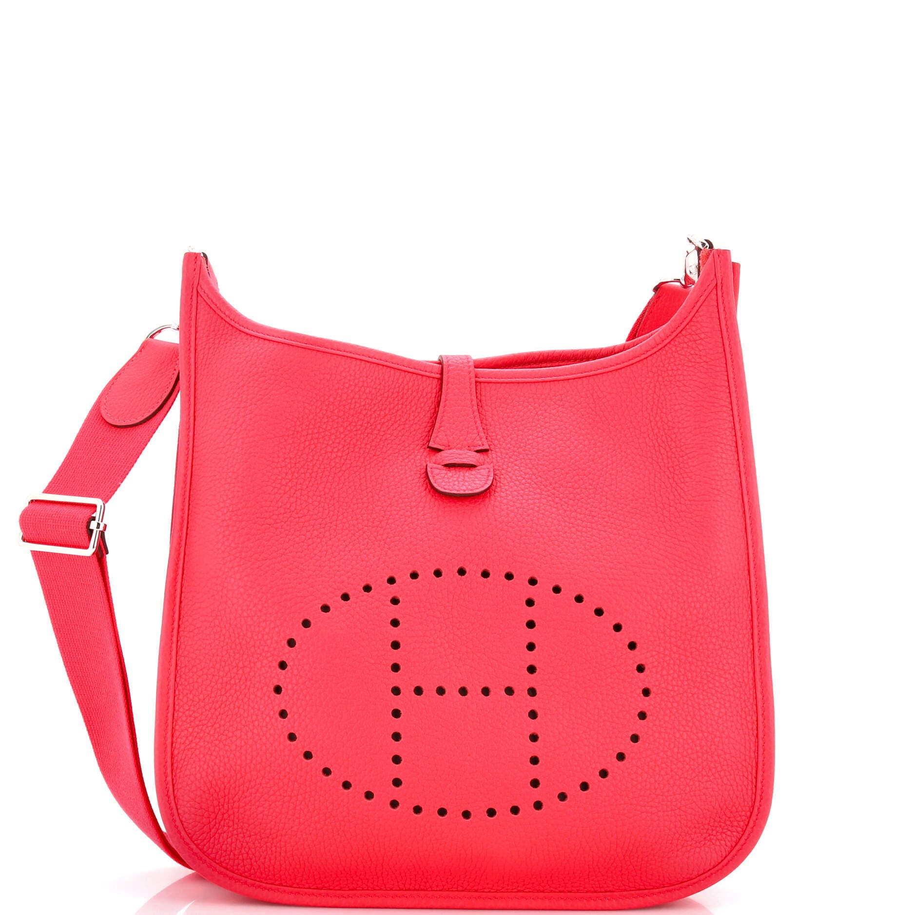 Pre-Owned Hermes Evelyne Bag Gen III Clemence PM, Main, color, Rose Extreme