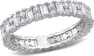 DELMAR Sterling Silver Lab Created Moissanite Eternity Ring