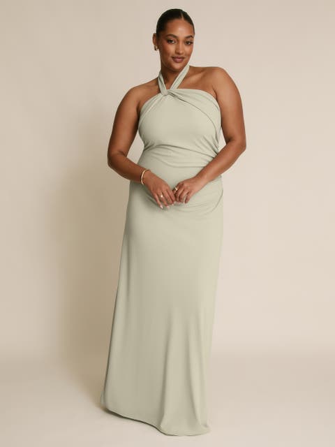 Halter Neck Stretch Bridesmaid Dress