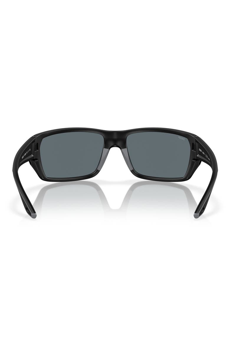 Tailfin 60mm Polarized Sunglasses, Alternate, color, BLACK/ BLUE MIRROR