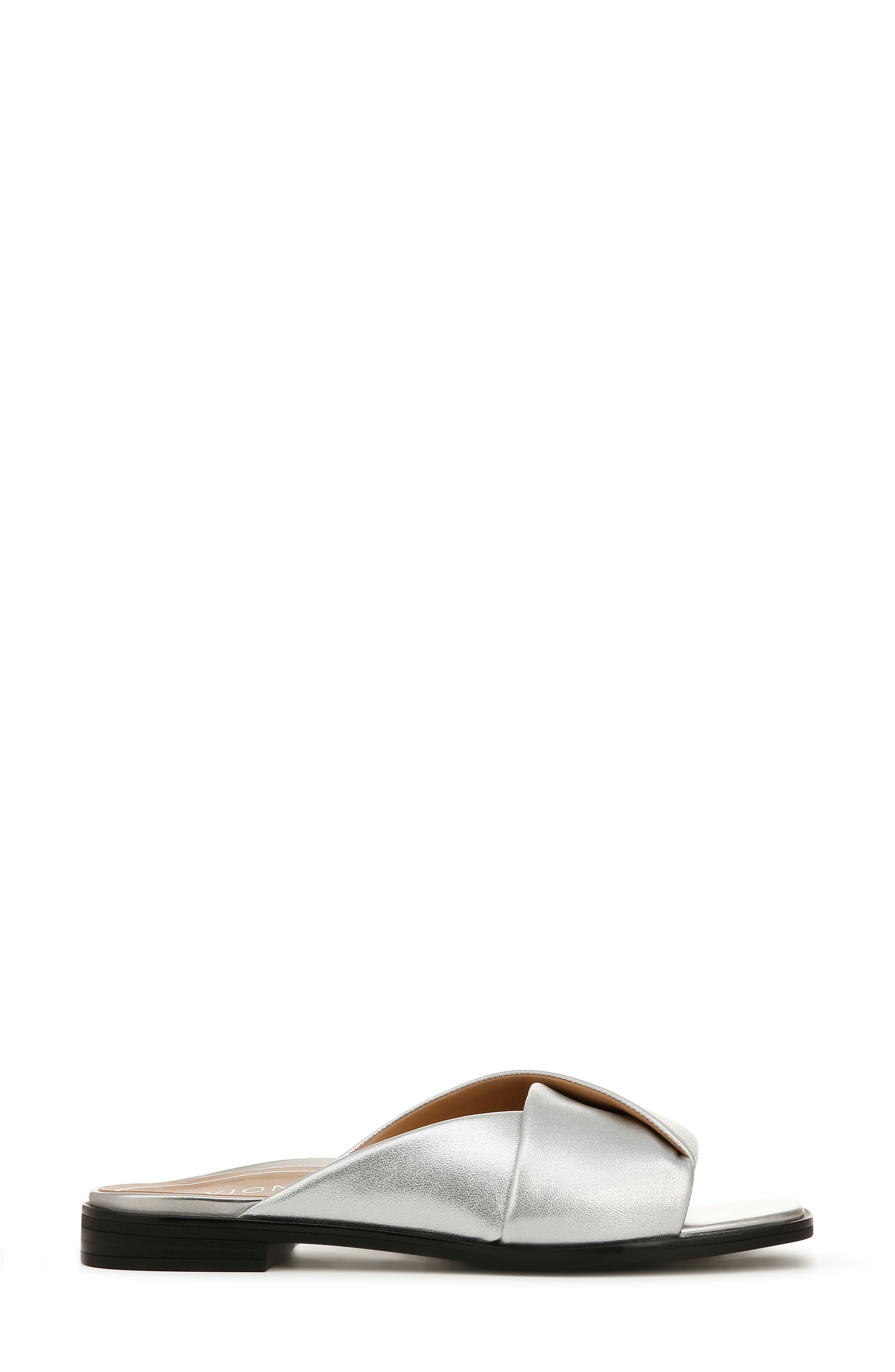 Miramar Slide Sandal, Alternate, color, SILVER LEATHER