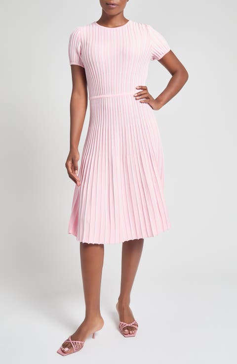 Modern Fit Stripe A-Line Knit Dress