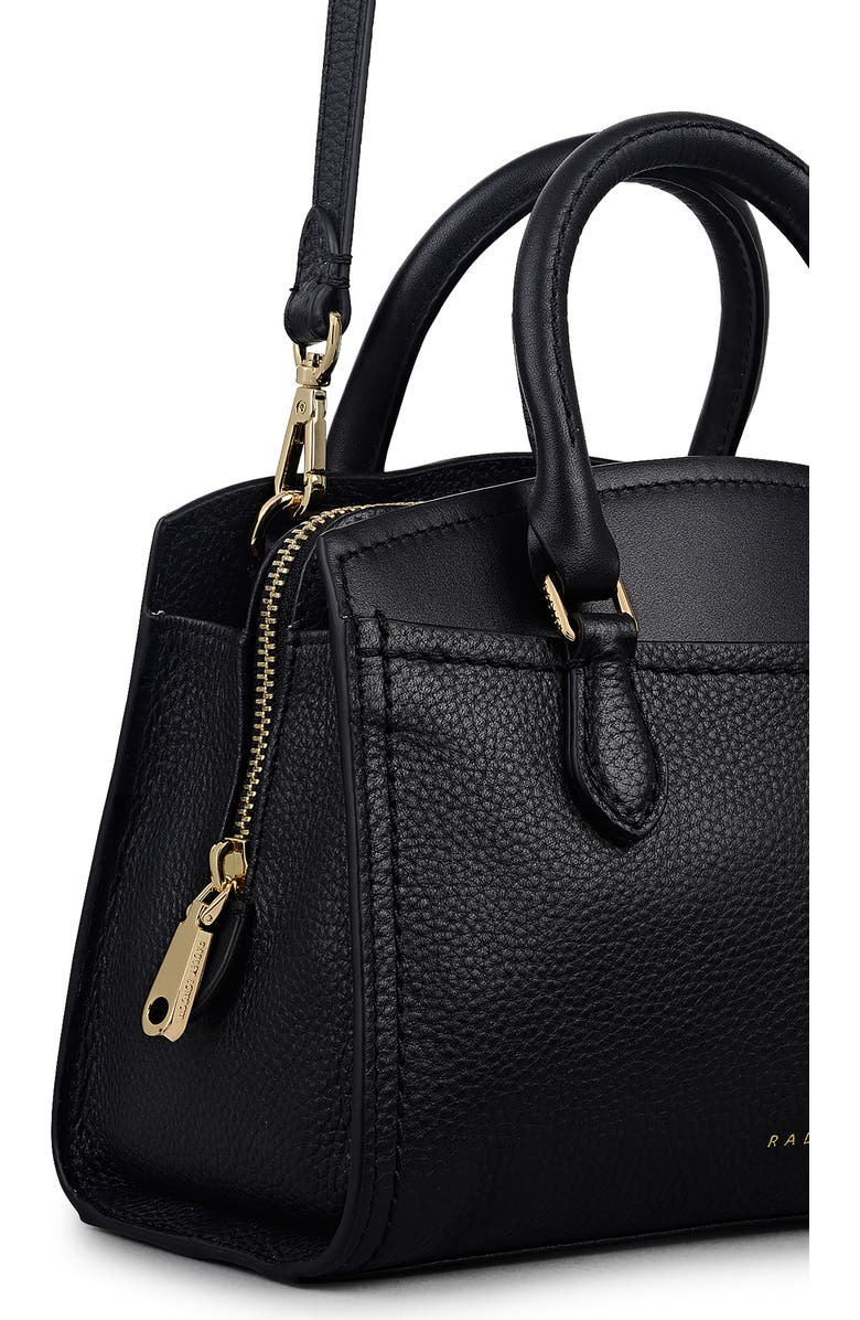 Radley Portland Way Mini Zip Leather Satchel, Alternate, color, Black