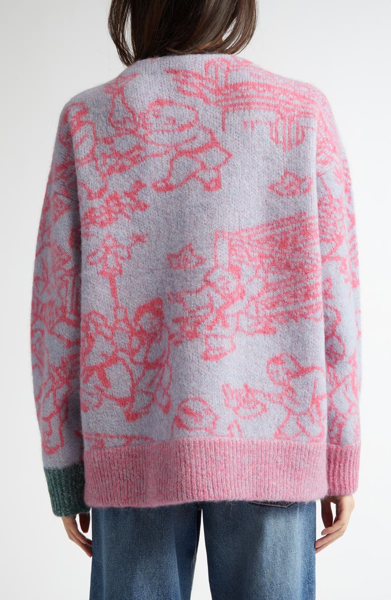 YanYan Fuzzy Laza Alpaca & Wool Blend Cardigan, Alternate, color, 