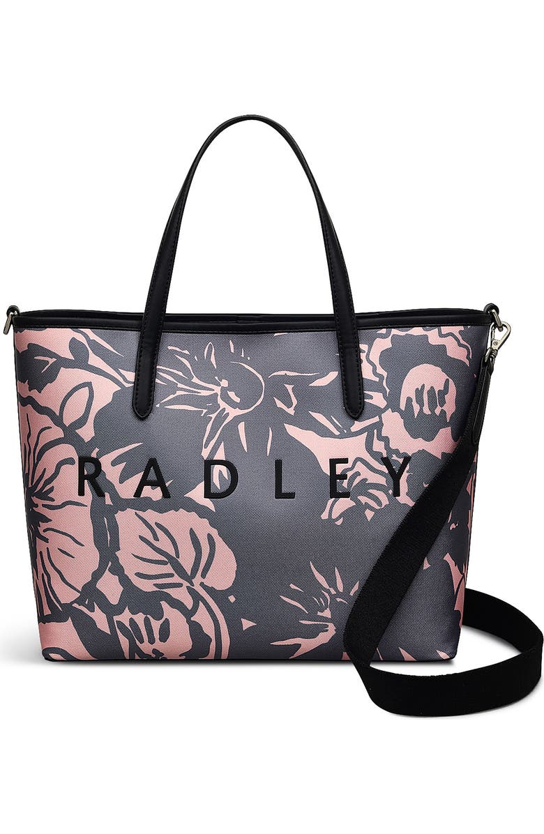 Radley Southwell Gardens Floral Medium Crossbody Bag, Main, color, Black/Pink