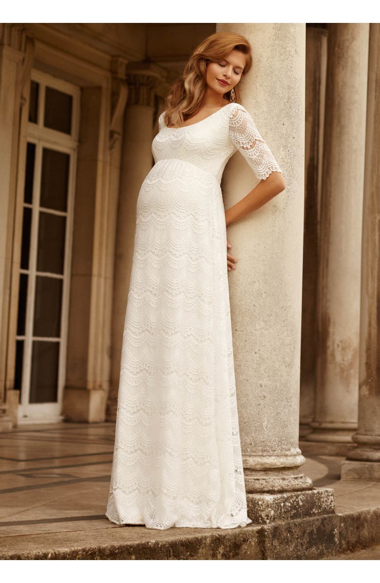 Tiffany Rose Maternity Verona Gown Long, Alternate, color, Bright Ivory