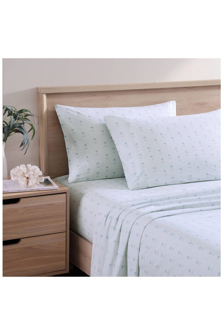 Kew Palms 200 Thread Count Sheet Set, Alternate, color, SILVER\BLUE