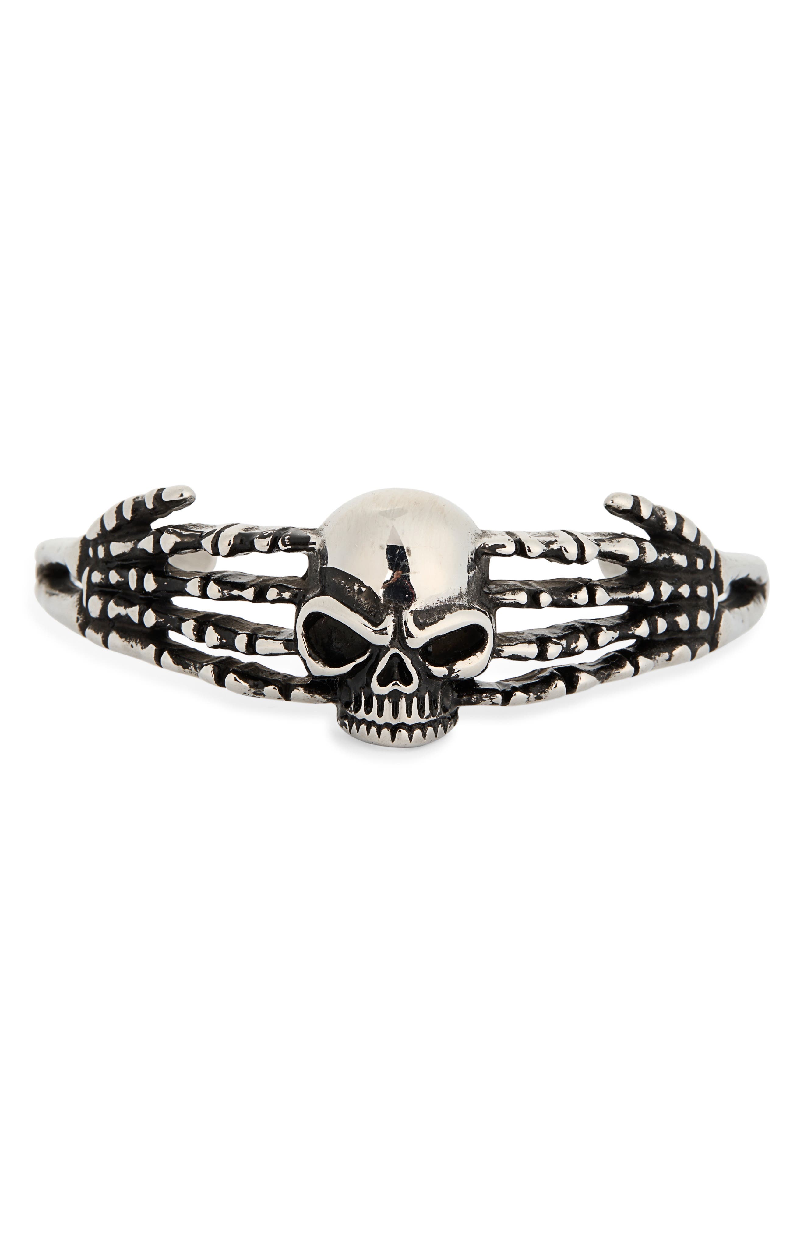 EYE CANDY LOS ANGELES Men's Kaden Skull Hands Cuff Bracelet