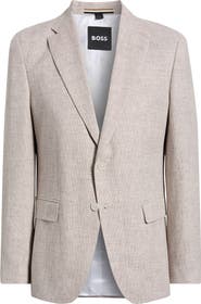 BOSS Hutson Slim Fit Linen & Cotton Blend Sport Coat