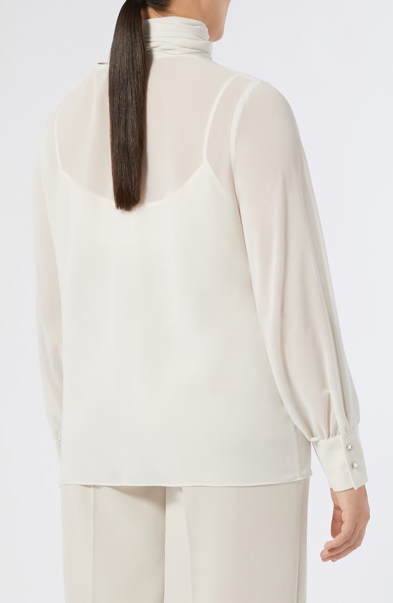 Marina Rinaldi Kelly Tie Neck Tunic Shirt, Alternate, color, Ivory