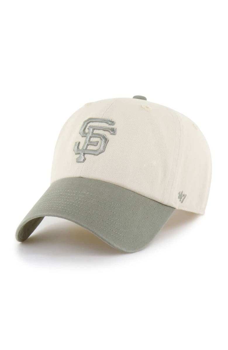 '47 Men's '47  Natural/Olive San Francisco Giants Two-Tone Fashion Clean Up Adjustable Hat, Main, color, Natural