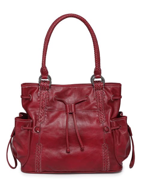 Brassia Genuine Leather Woven Utility Tote