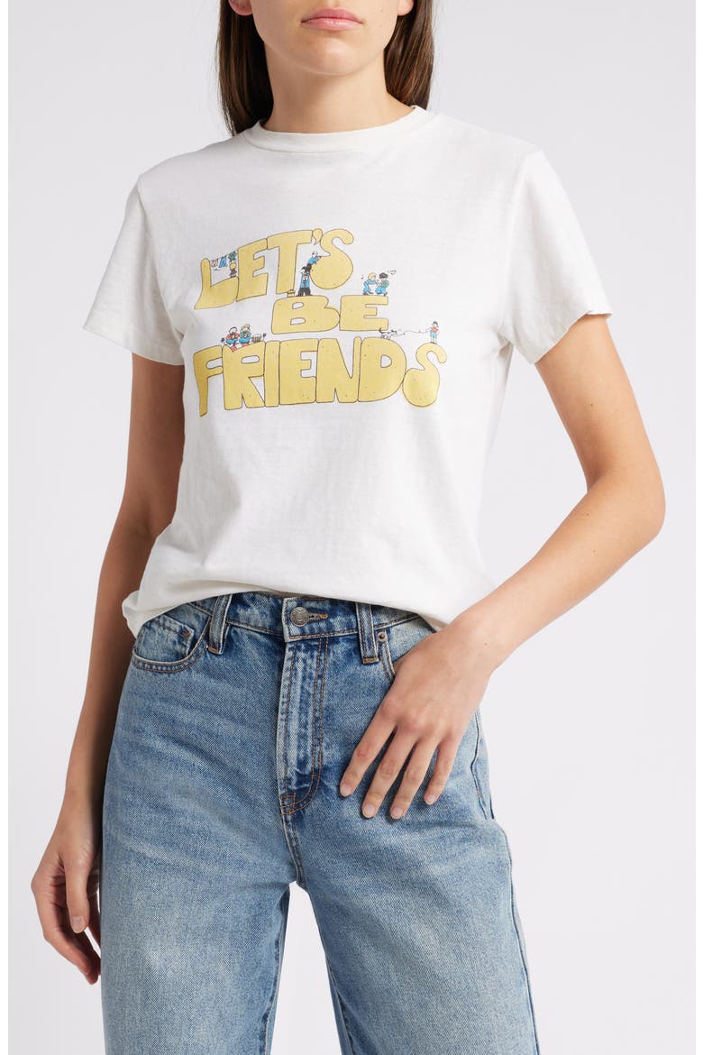Let's Be Friends Cotton Graphic T-Shirt, Main, color, VINTAGE WHITE