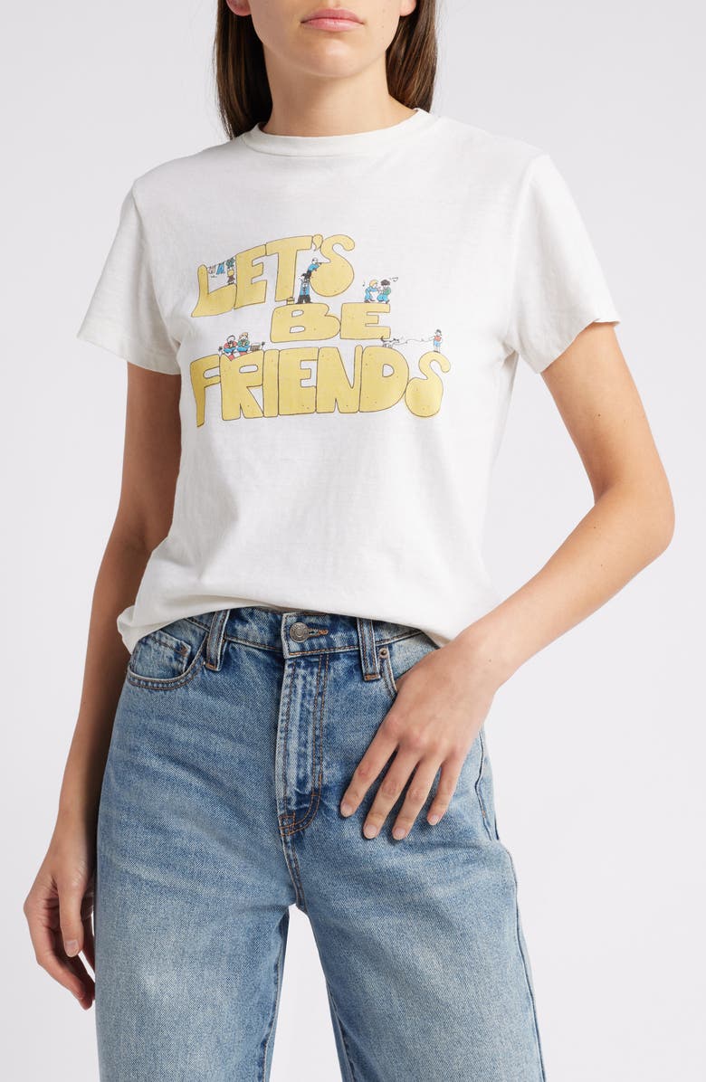 Re/Done Let's Be Friends Cotton Graphic T-Shirt, Main, color, 