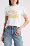 Re/Done Let's Be Friends Cotton Graphic T-Shirt