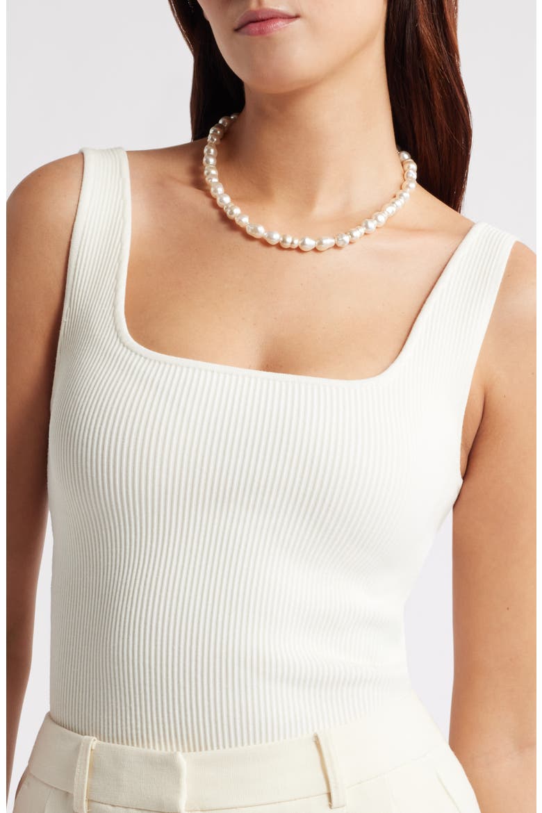 Faux Pearl Collar Necklace, Alternate, color, CHAMPAGNE- GOLD