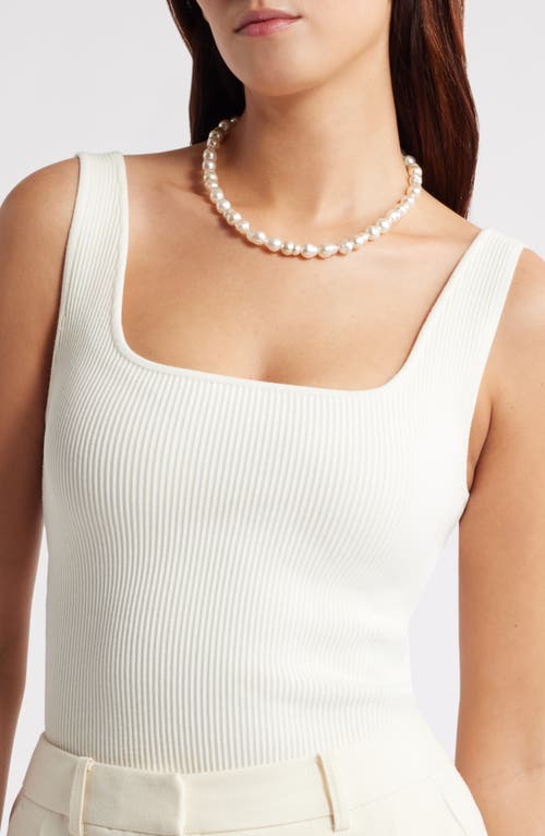 Nordstrom Faux Pearl Collar Necklace In Champagne- Gold