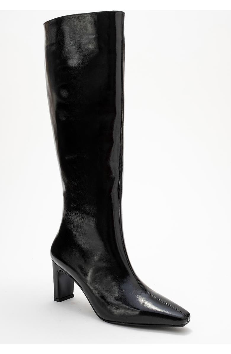 Forever & Always Shoes Velencia Leather Knee High Boot, Main, color, Black Patent Leather