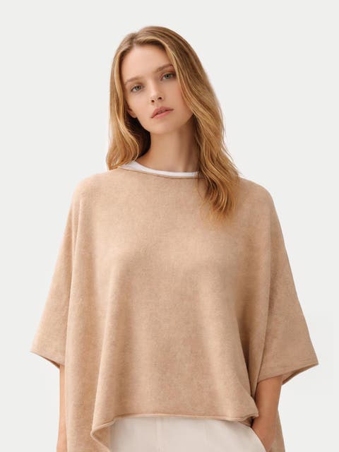 Timeless Boat Neck Cashmere Poncho