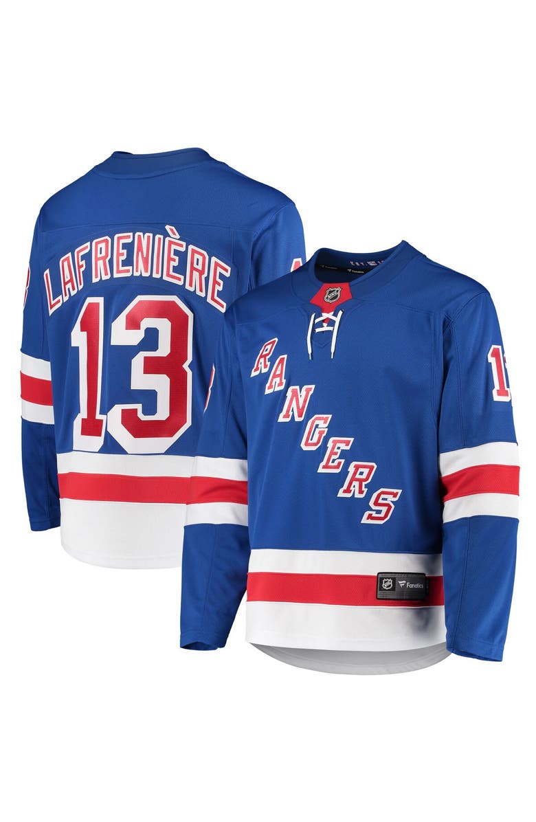 FANATICS Men's Fanatics Branded Alexis Lafrenière Blue New York Rangers Premier Breakaway Player Jersey, Main, color, Blue