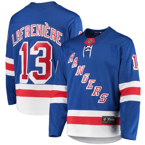 Men's Fanatics Branded Alexis Lafrenière Blue New York Rangers Premier Breakaway Player Jersey