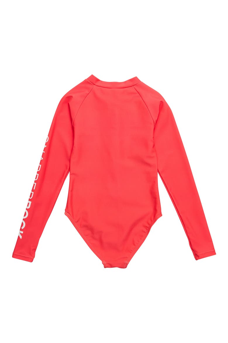 Kids' Watermelon Long Sleeve One-Piece Rashguard Swimsuit, Alternate, color, RED