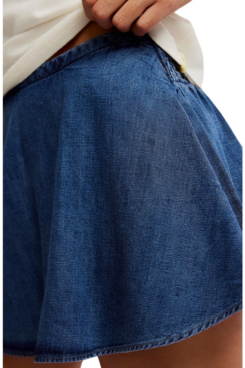 Paradise Found Denim Skort, Alternate, color, MID INDIGO