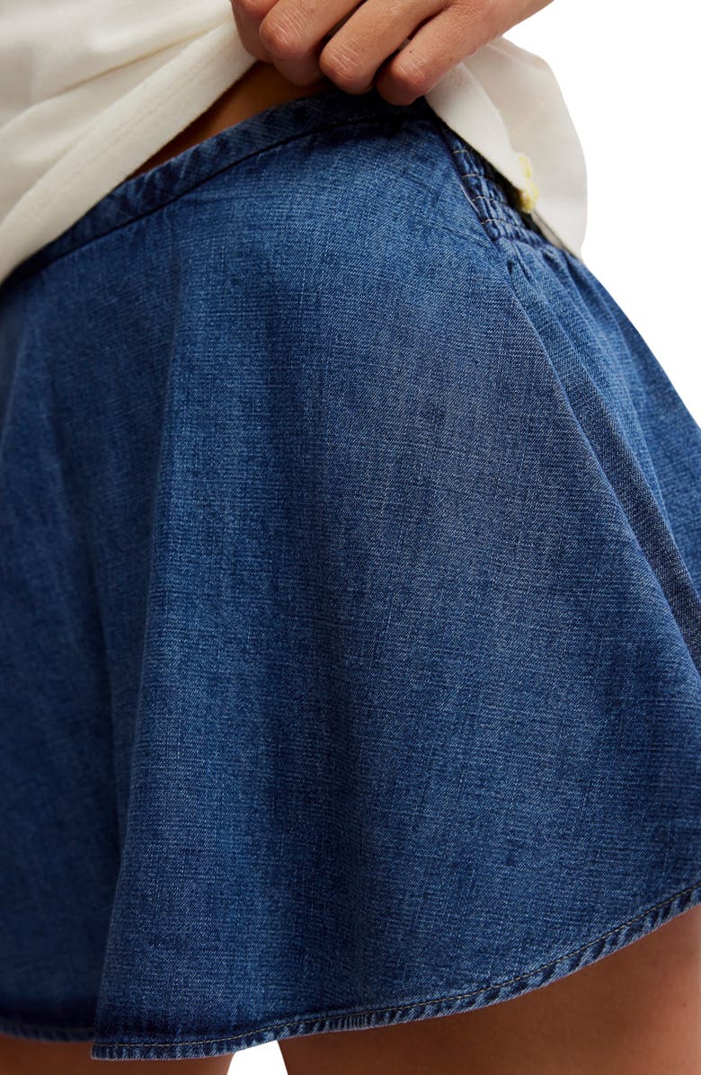 Free People Paradise Found Denim Skort, Alternate, color, Mid Indigo