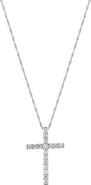 Frankie & Zoe 14K White Gold Diamond Cross Pendant Necklace