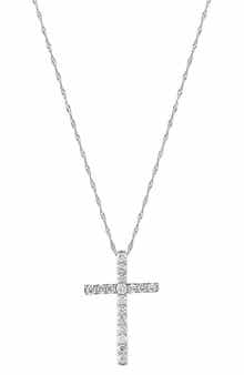 Frankie & Zoe 14K White Gold Diamond Cross Pendant Necklace