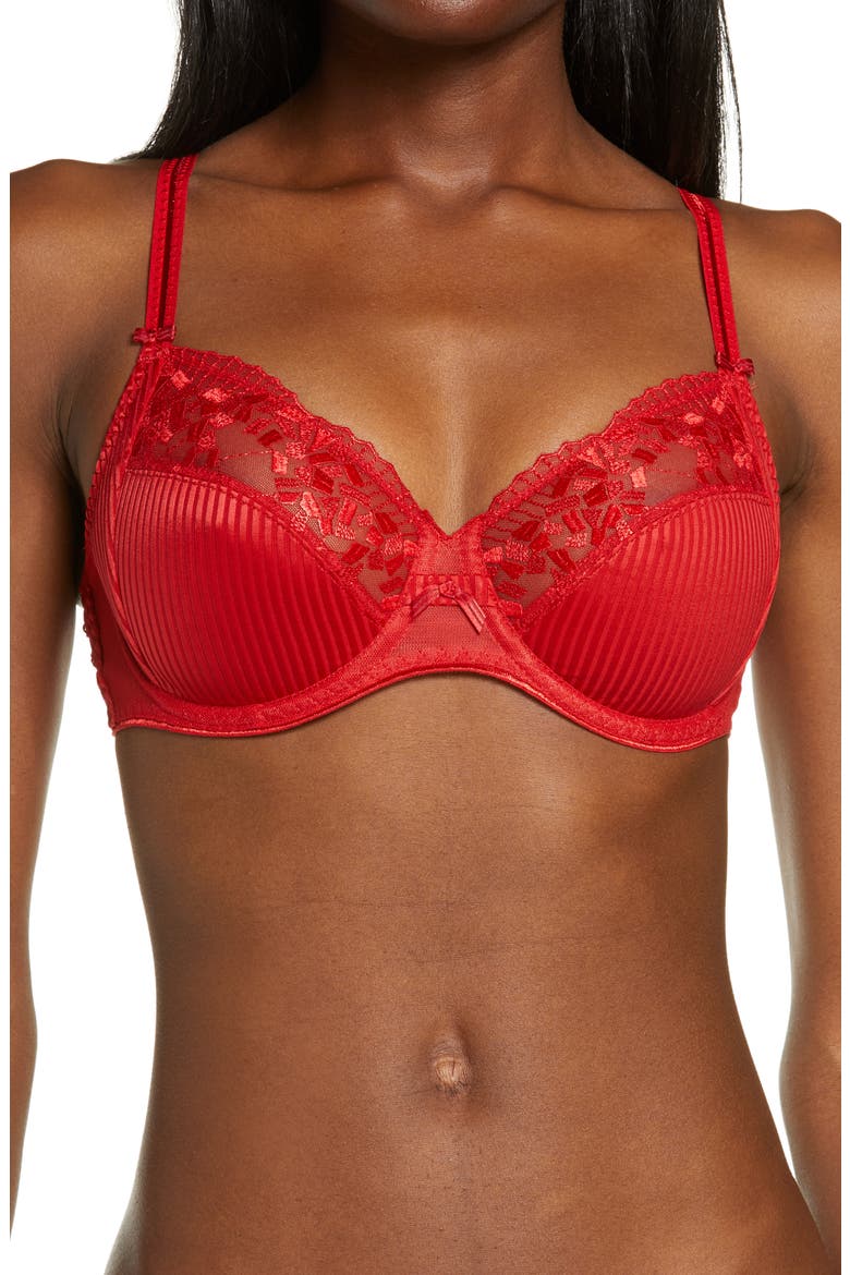 Pont Neuf Underwire Bra, Main, color, SCARLET
