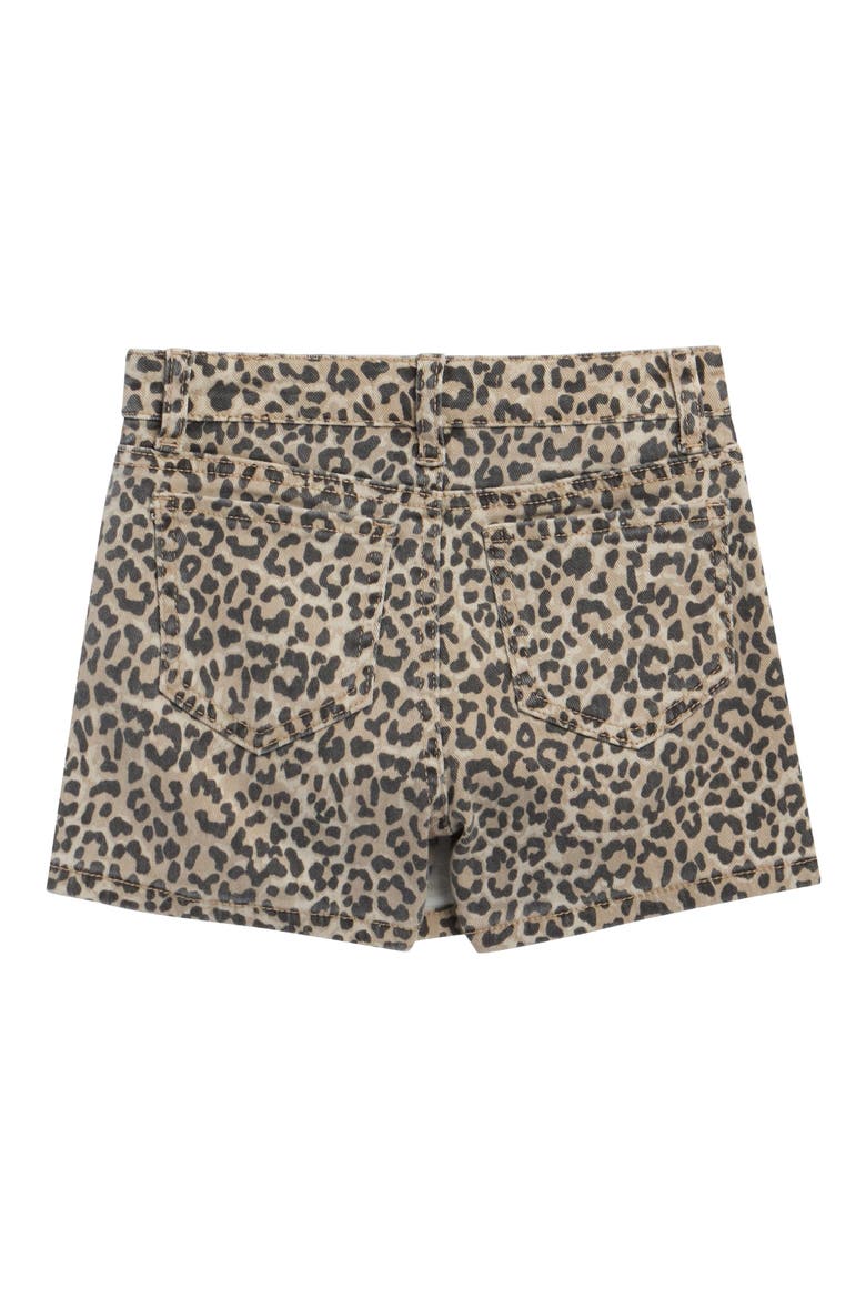 Kids' Leopard Print Overflap Skort, Alternate, color, TAN LEOPARD