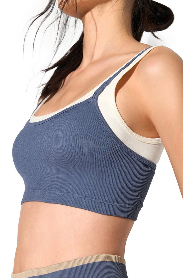 Gemini Longline Sports Bra, Alternate, color, VINTAGE INDIGO