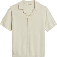 Open Edit Camp Short Sleeve Button Up Sweater