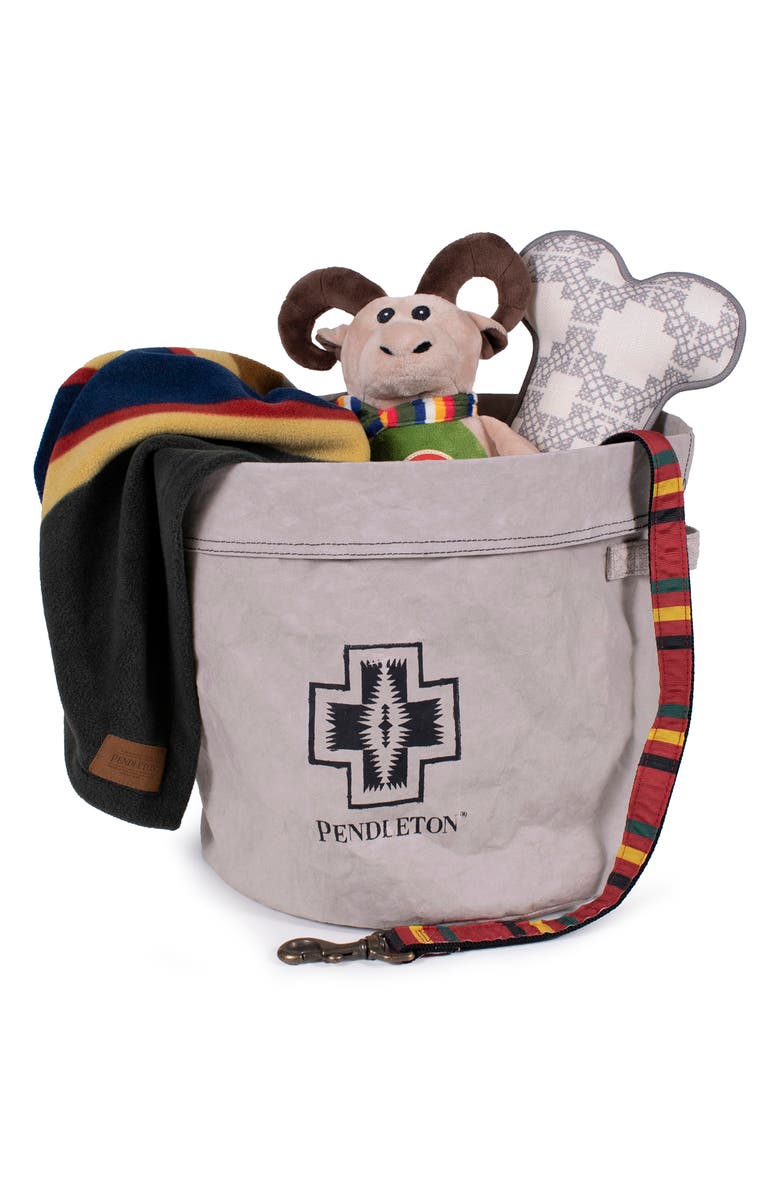 Pendleton Washable Paper Pet Toy Bucket, Alternate, color, Gray