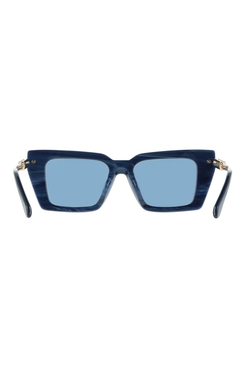 52mm Rectangular Sunglasses, Alternate, color, BLUE HORN